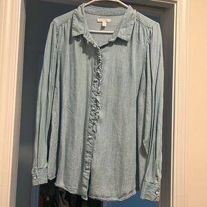 LC Lauren Conrad Sky Blue Blouse